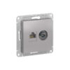 РОЗЕТКА двойная комп+ТВ, RJ45+TV, кат.5E, механизм"ATLAS" алюминий ATN389 !!!