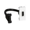 Розетка HDMI Mosaic 1 модуль, оборудована шнуром, белая Legrand E-PRO