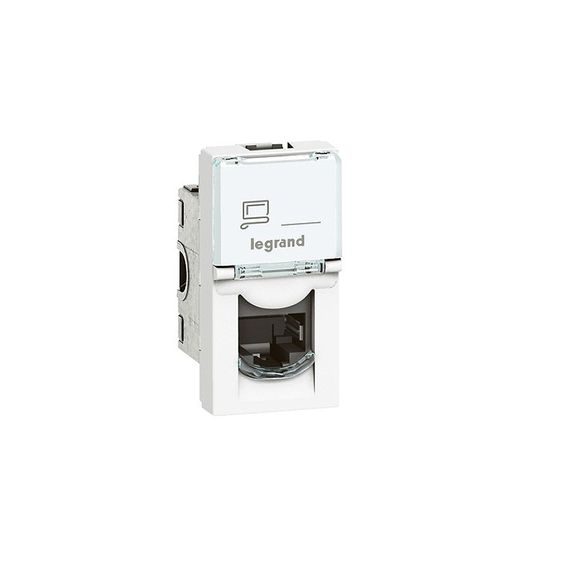 Розетка RJ 45 - Mosaic - категория 6 - UTP - 1 модуль - белый Legrand E-PRO