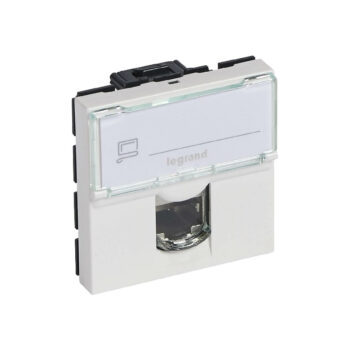 Розетка RJ 45 - Mosaic - категория 6 - UTP - 2 модуля - белый Legrand E-PRO
