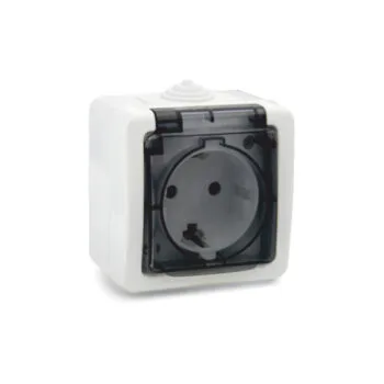 Розетка з/к о/у с прозрачной крышкой IP54 TERRA (10/100) UNIT NEW
