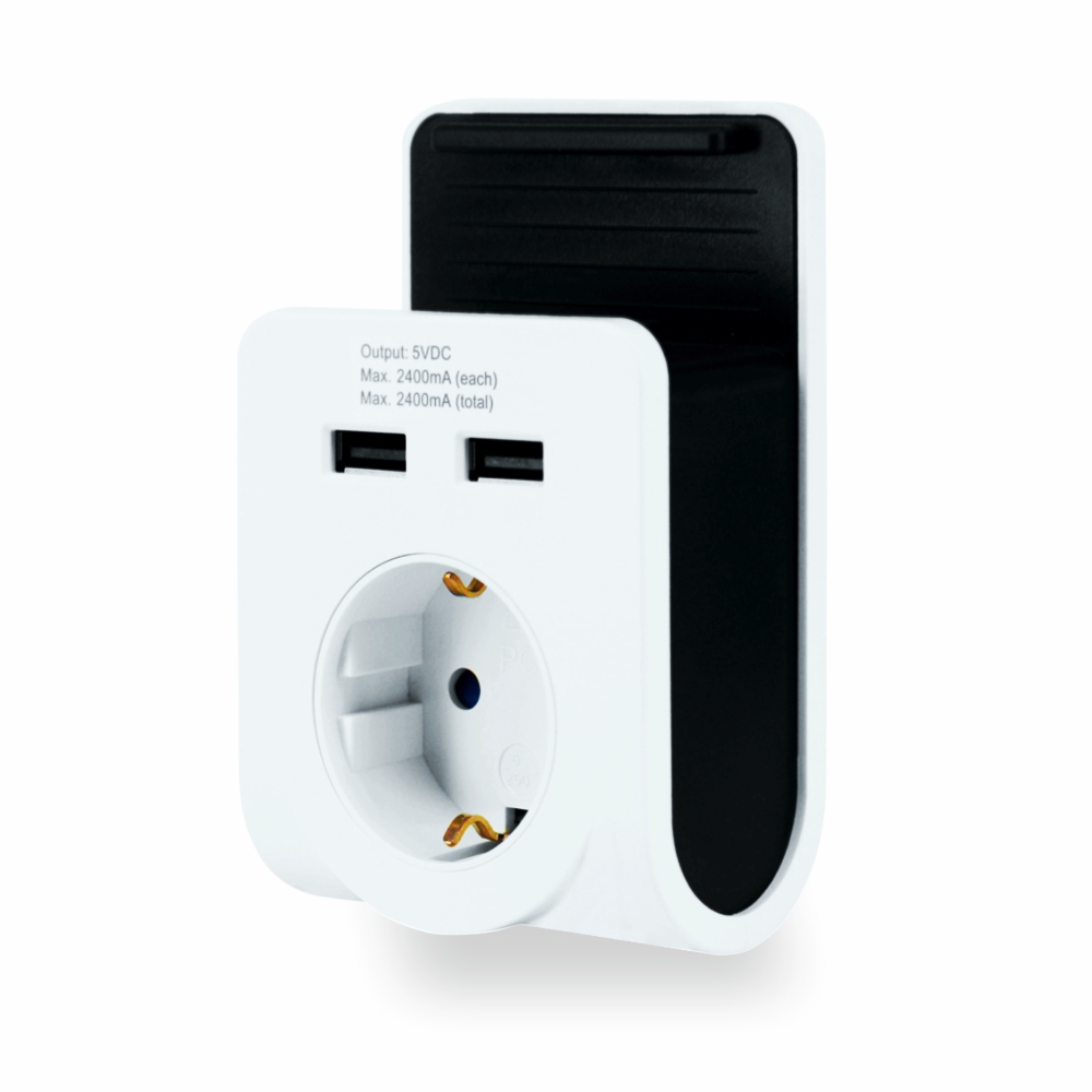 Розетка заземление контакта 16А + 2 USB порта 5V 2.1A UNIT (1)