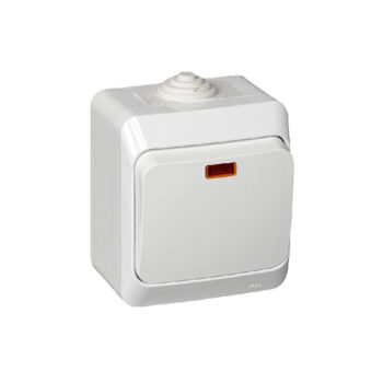 S313  Выкл. 1-кл. с инд. о/у IP44 Белый ЭТЮД ВА10-045В (112)