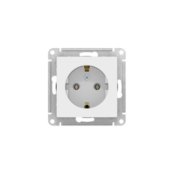 S398 Роз. с з/к 16А с/у б/рамки "ATLAS" белый ATN143 (20)