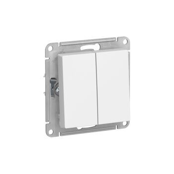 S417 Перекрест. перекл. 2 кл 10А с/у б/рамки мех. "ATLAS" белый ATN173   (5) NEW