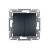 S541 Переключ 2 кл 10A с/у б/рамки "ASFORA" антрацит EPH0600171 (10) NEW