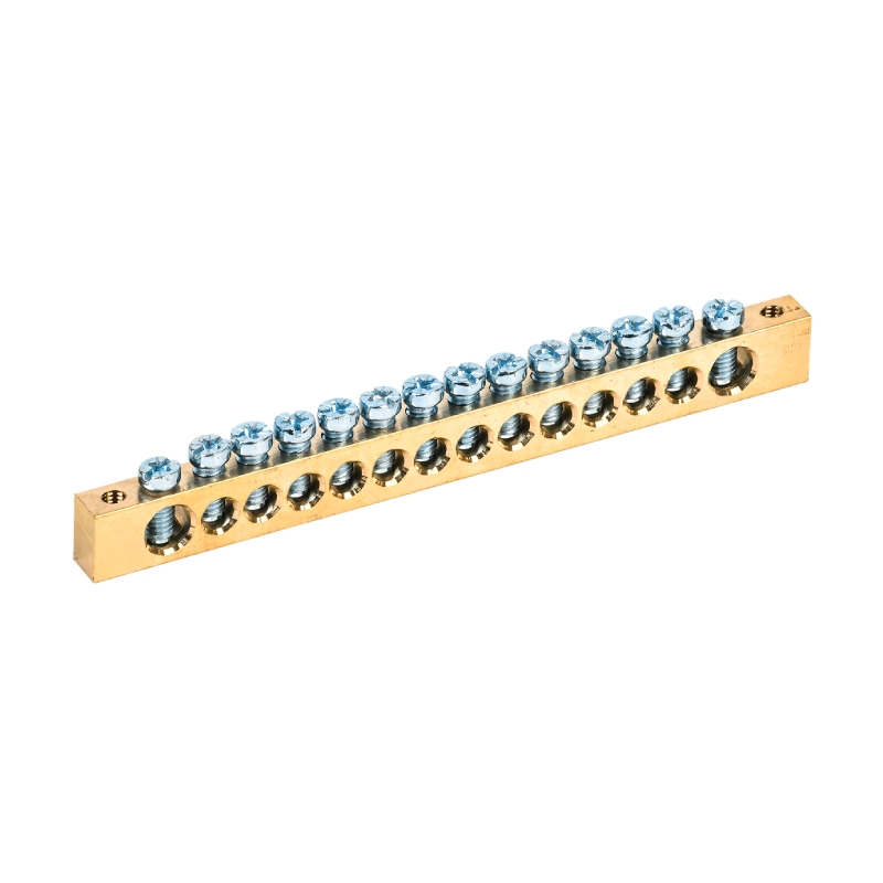 Шина "N" PEN "земля-ноль" 8х12мм 14/2 (крепеж по краям) UNIT (10/250)