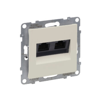 SUNO Информационная розетка двойная RJ45 Кат.5e UTP. Цвет "Слоновая кость" Legrand E-PRO