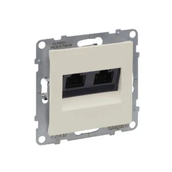 SUNO Информационная розетка двойная RJ45 Кат.5e UTP. Цвет "Слоновая кость" Legrand E-PRO