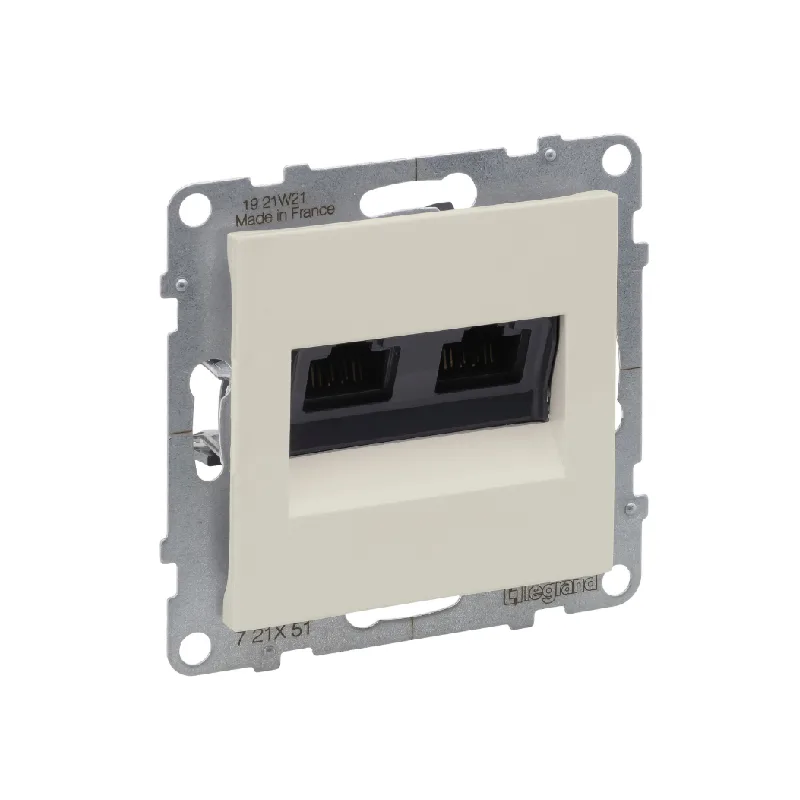 SUNO Информационная розетка двойная RJ45 Кат.5e UTP. Цвет "Слоновая кость" Legrand E-PRO