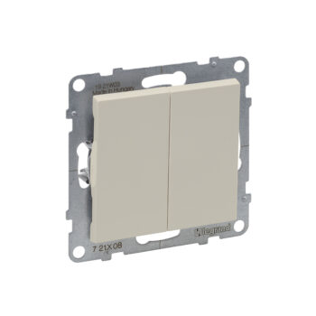 SUNO Переключатель двухклавишный 10А 250В. Безвинтовые зажимы. Цвет "Слоновая кость" Legrand E-PRO