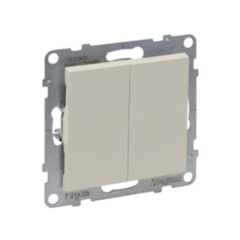 SUNO Выключатель двухклавишный 10А 250В. Безвинтовые зажимы. Цвет "Слоновая кость" Legrand E-PRO