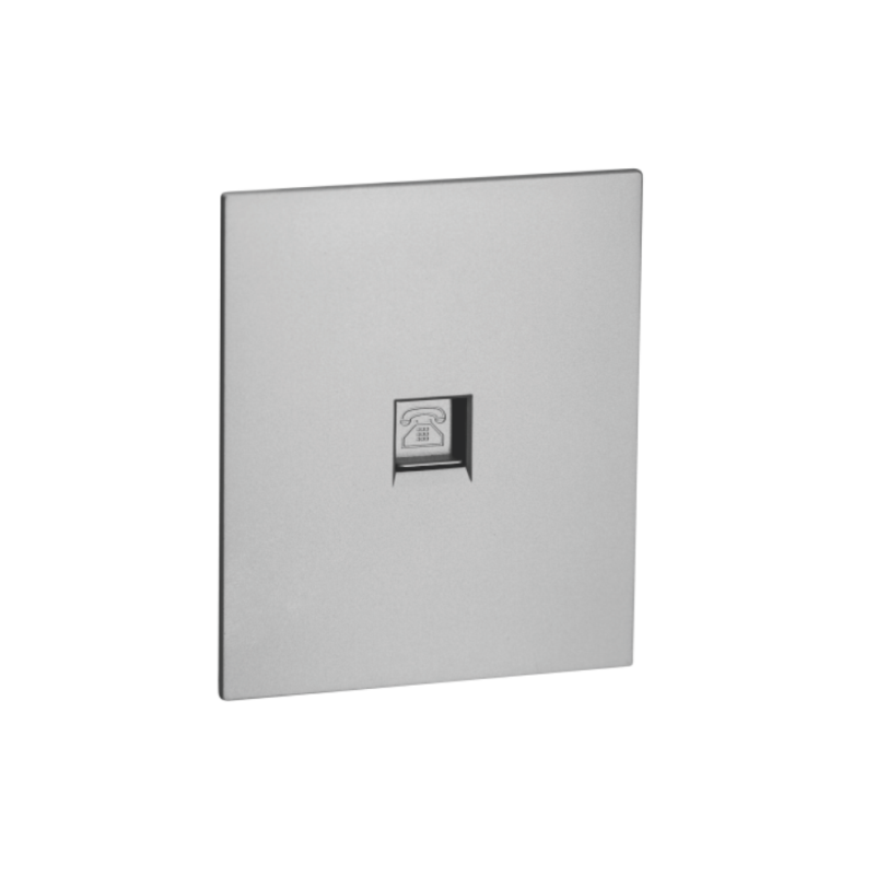 Телефонная роз. RJ11 с/у б/рамки QUATTRO URBAN METAL UNIT (10)