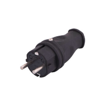 Вилка однофазная 2Р+РЕ 1х16А 220-240В (каучук) 106-0400-0105 (24/240)