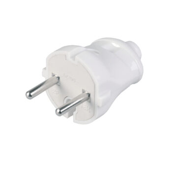 ВПп20-01-Ст Вилка разборная прямая без з/к 6А белая IEK  E-PRO