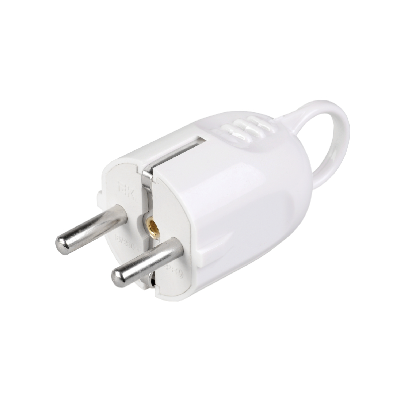 ВПу12-01-Ст Вилка разборная угловая с з/к с кольцом 16А белая