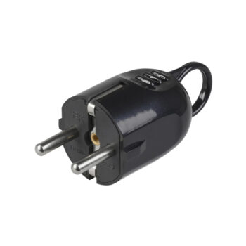 ВПу12-02-Ст Вилка разборная угловая с з/к с кольцом 16А черная IEK