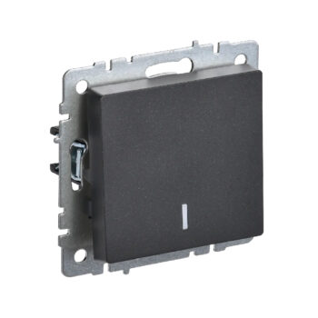 Выкл 1-кл. прох. с инд.  10А "BRITE" чёрный (1/100)