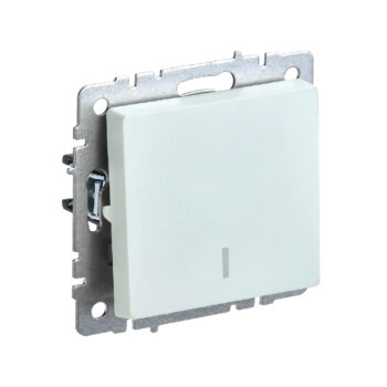 Выкл 1-кл. прох. с инд б/рамки 10А "BRITE" жемчуг (1/100)