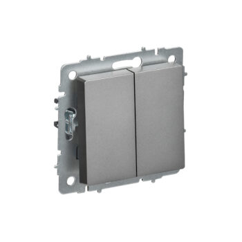 Выкл 2-кл перекр 10А б/рамки "BRITE" сталь (1/100)