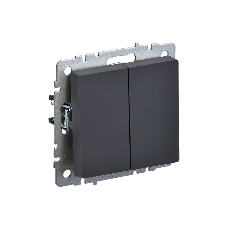 Выкл 2-кл. прох. 10А б/рамки "BRITE" графит (1/100)