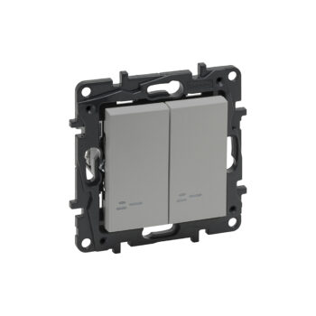 Выкл. 2-кл. с инд. 10А б/рамки, авт.клеммы, NLST алюминий 863315 Legrand (10)