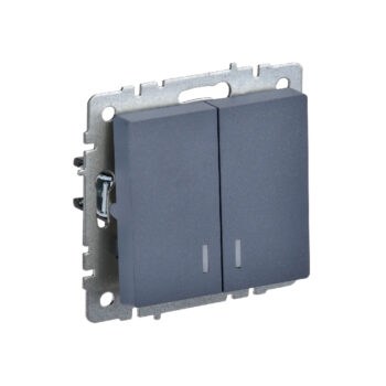 Выкл 2-кл. с инд. 10А б/рамки "BRITE" маренго (1/100)