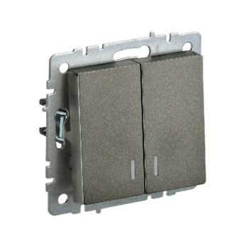 Выкл 2-кл. с инд. 10А б/рамки "BRITE" темная бронза (1/100)