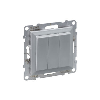 Выкл. 3-кл. 10А б/рамки, авт.клеммы, SUNO алюминий 721303 Legrand (5)