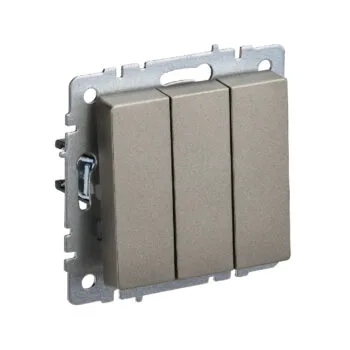 Выкл 3-кл. 10А б/рамки "BRITE" шампань (1/100)