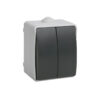 Выключатель 2кл о/у серый IP54 ROCK (10/200) UNIT