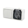 Выключатель+Розетка з/к о/у с прозрачной крышкой белый IP54 TERRA (5/50) UNIT NEW