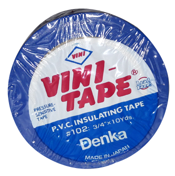 Японская Изолента #102 ПВХ  синяя Vini Tape (10)(500)