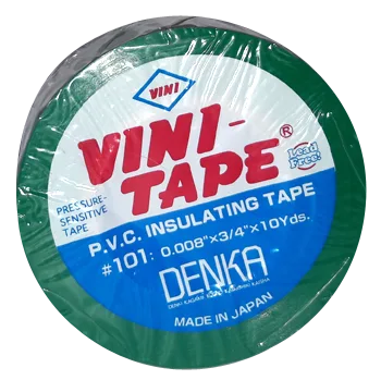 Японская Изолента #102 ПВХ зеленая Vini Tape (10)(500)
