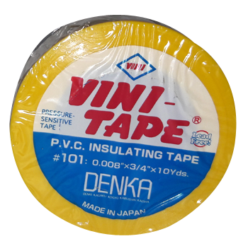 Японская Изолента #102 ПВХ  желтая Vini Tape (10)(500)
