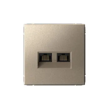 G036 Роз. 2-ная комп. RJ45+RJ45 6A механизм "ARTGALLERY" шампань GAL0588 (1)