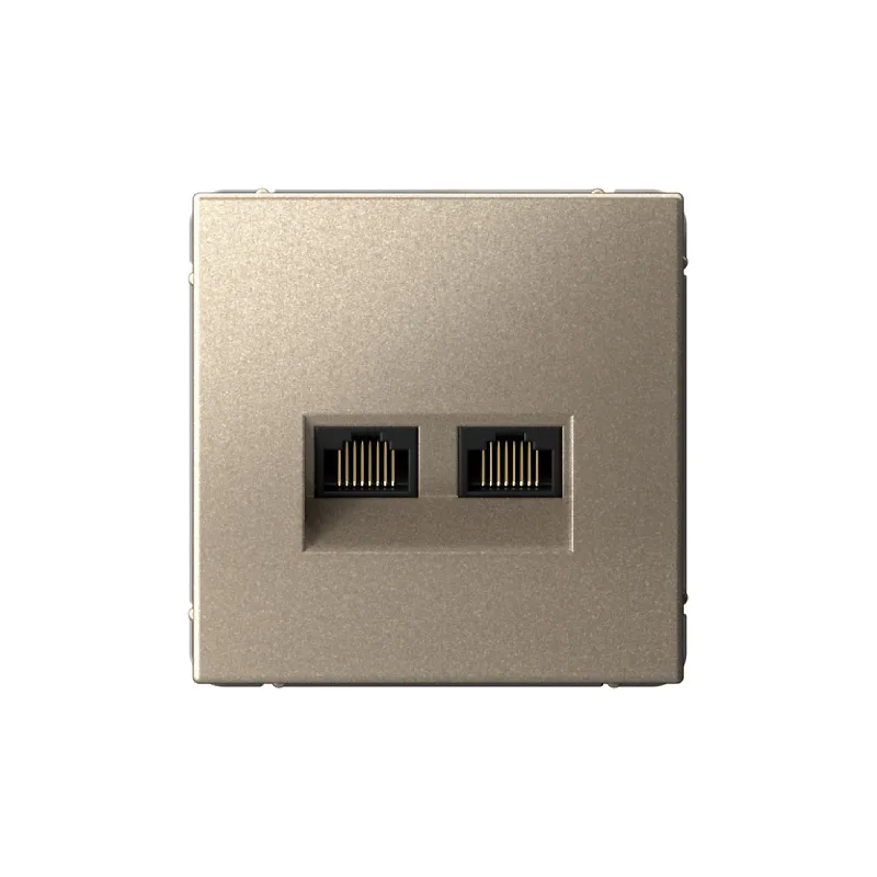 G036 Роз. 2-ная комп. RJ45+RJ45 6A механизм "ARTGALLERY" шампань GAL0588 (1)