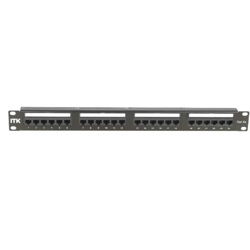 ITK 1U патч-панель кат. 5е UTP 24 пт. Dual IDC слайд лейбл IEK E-PRO