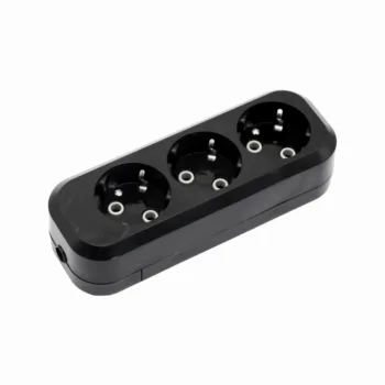 Колодка POWER (3 места 2p+pe с/з 16А/3,5кВт/220В) Черная UNIT (1/100)