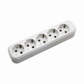 Колодка POWER (5 места 2p+pe с/з 16А/3,5кВт/220В) Белая UNIT (1/100)