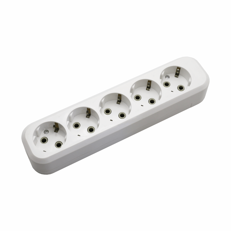 Колодка POWER (5 места 2p+pe с/з 16А/3,5кВт/220В) Белая UNIT (1/100)