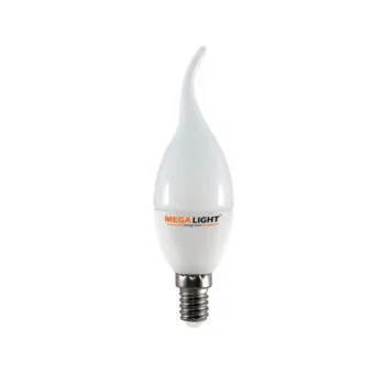 LED ЛАМПА CF37 "Свеча на ветру" 10W 900Lm 230V 6500K E14 MEGALIGHT (10/100)