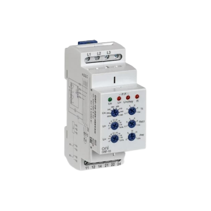 Реле фаз ORF-10 3ф. 2 конт. 220-460В AC ONI ORF-10-220-460VAC NEW