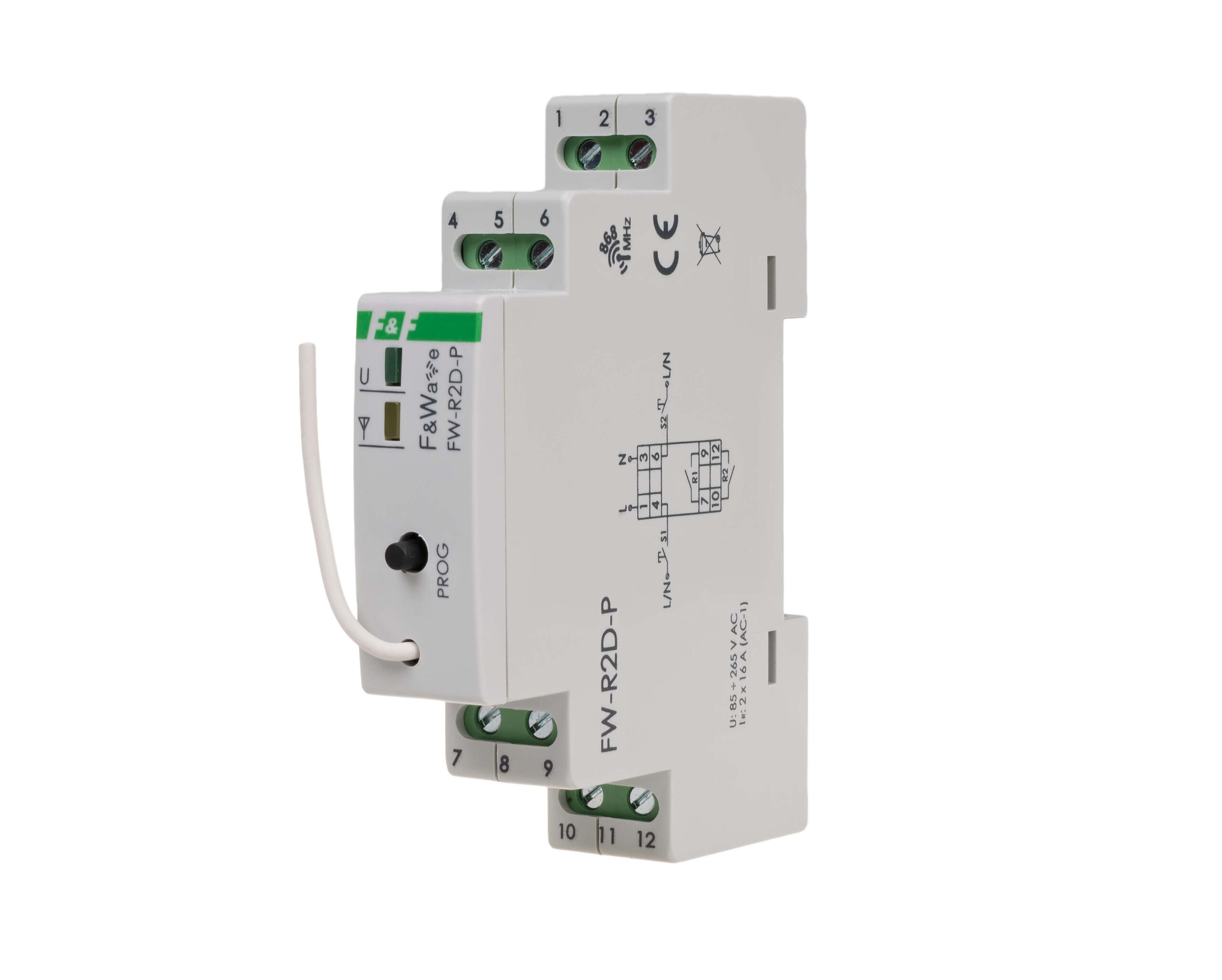 Реле нагрузки F&F FW-R2D-P таймер, режимы ВКЛ/ВЫКЛ. на DIN-рейку NEW