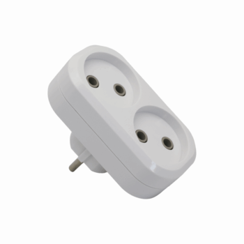 Тройник POWER (2 места 2p 10A/2,2кВт/220В) Белый UNIT (1/10/100)
