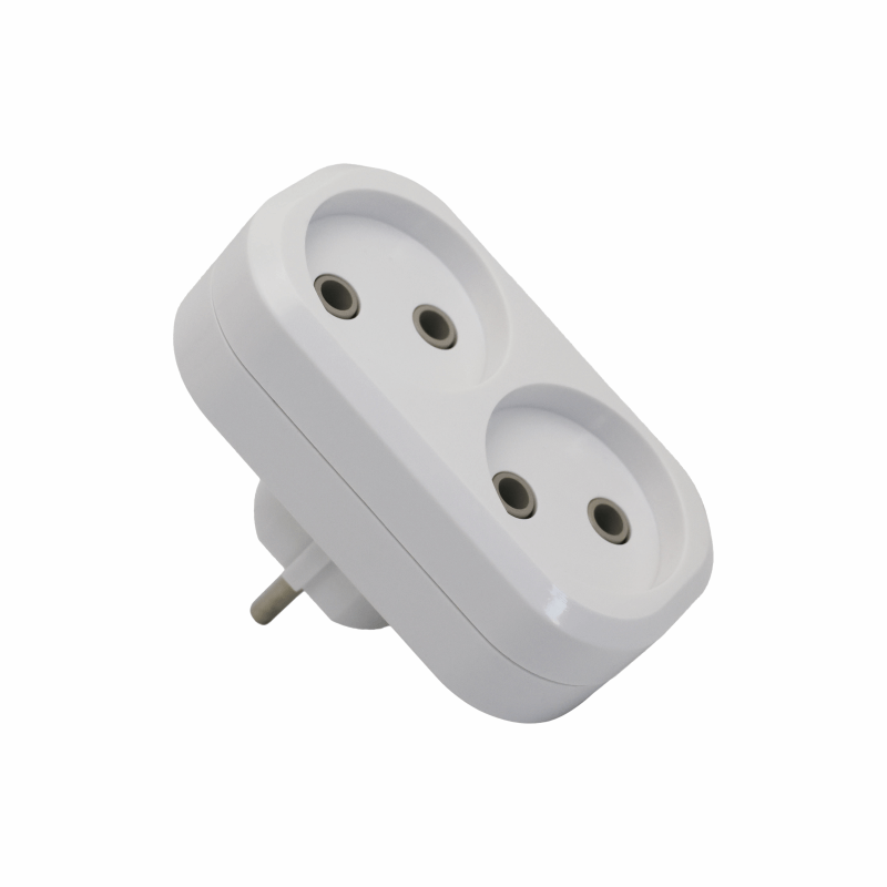 Тройник POWER (2 места 2p 10A/2,2кВт/220В) Белый UNIT (1/10/100)