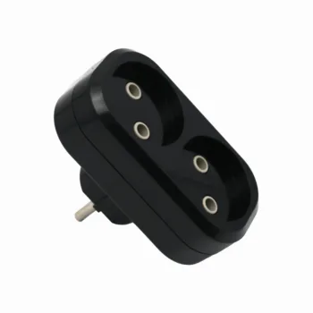 Тройник POWER (2 места 2p 10A/2,2кВт/220В) Черный UNIT (1/10/100)