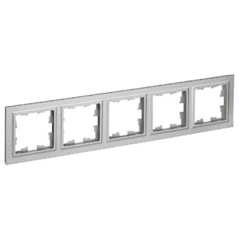Рамка 5-мест. "BRITE" алюминий (1/100)