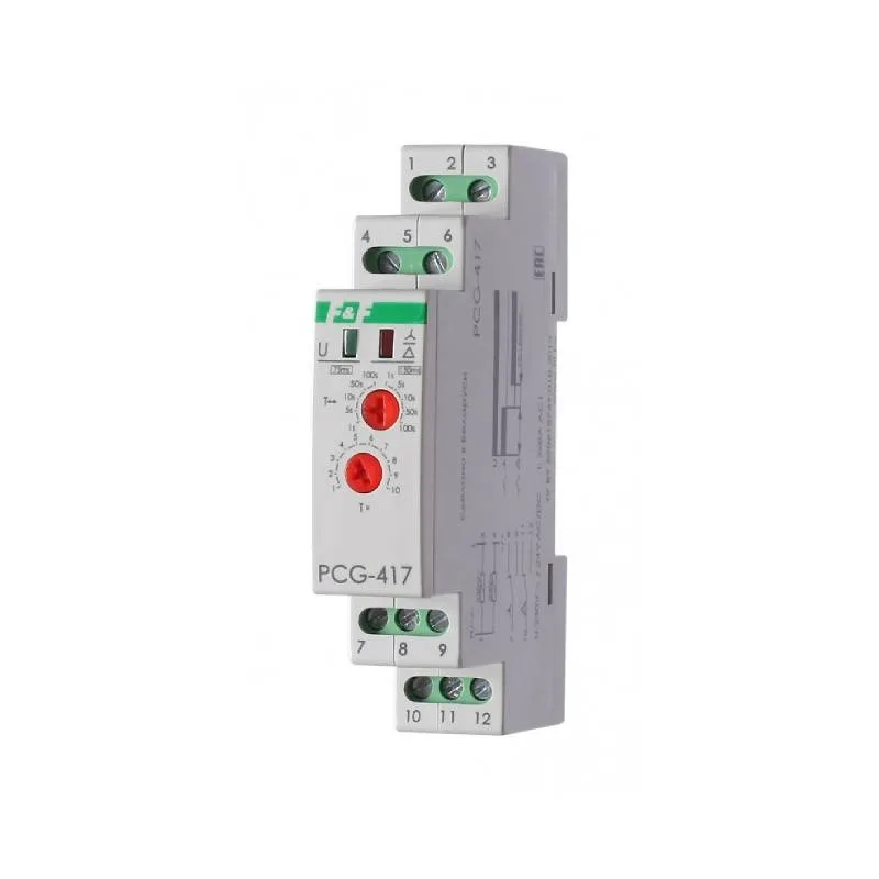 Реле времени программируемое PCG-417, 230В, 50Гц, 24В AC/DC F&F