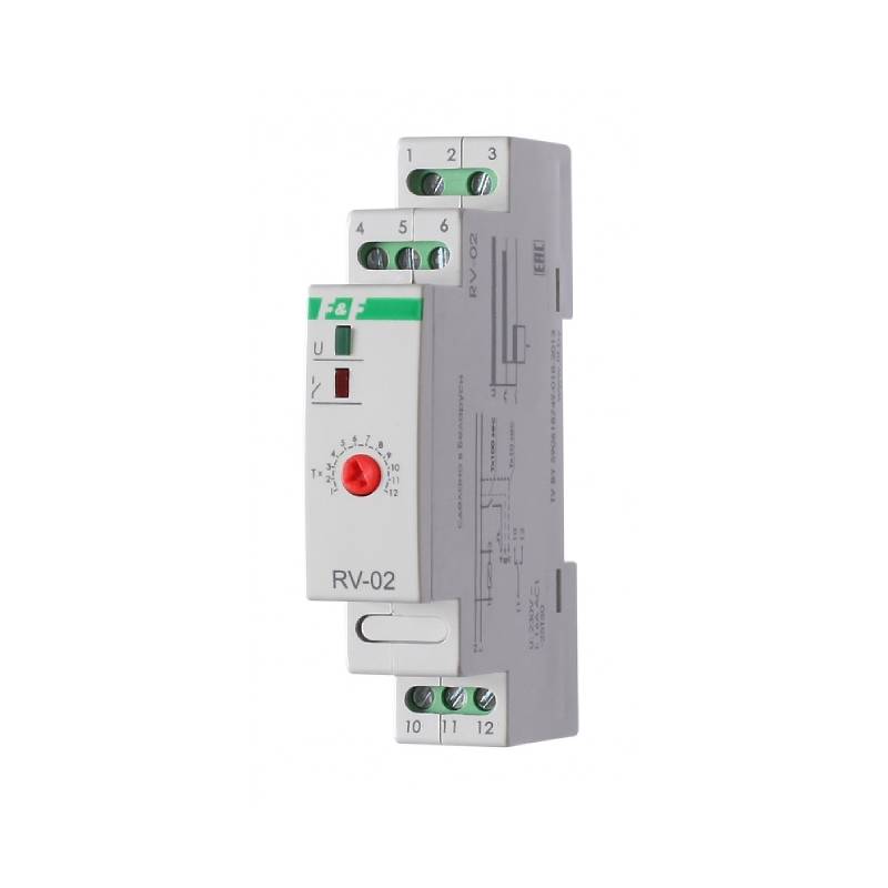 Реле времени программируемое RV-02, 230В, 50Гц 1NO/NC, 16А F&F